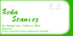 reka stanicz business card